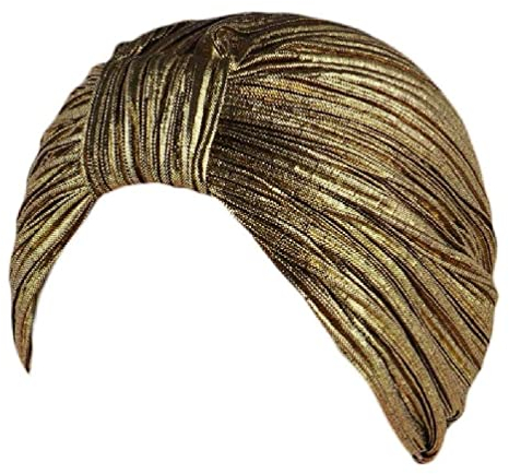 SHENGANG Damen faltig geknotete Turban Hut Rave Hologramm Schimmer Einfarbig Musli Haarbänder Für Mädchen Haar