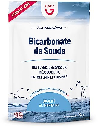 Gerlon Bicarbonate de Soude Grand Format 3 kg – Format Pratique et Refermable – Ménager & Alimentaire - Fabriqué en France