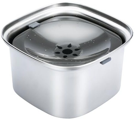 3L Dog Water Bowl Non-spill Slow Drinking Water Bowl, 304 Stainless Steel Pet Water Bowl, No Mess Large Capacity Non-slip Floating Water Bowl for Dogs Cats
