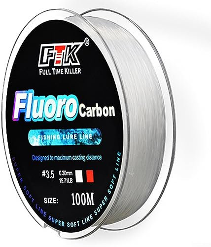 Angelköderschnur, 3 - 0,28 mm, 100 m, Fluorocarbon-Angelköder, 1,9–15,6 kg, Kohlefaser-Vorfach, weiche Schnur, Weiß