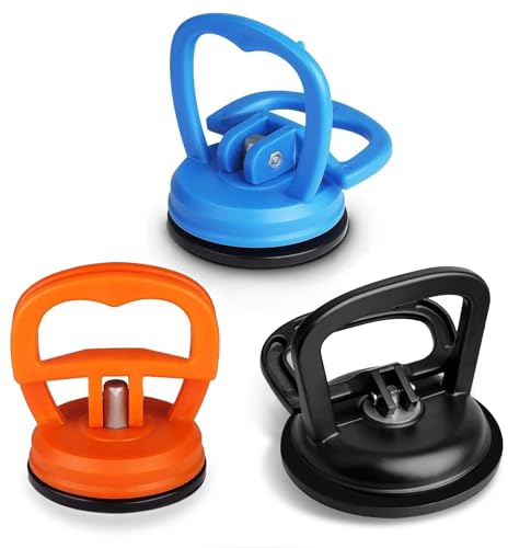 ZEACCT 3 Pièces Ventouse de Voiture, Mini Ventouse de Réparation, Métal Verre Lifter, Ventouse de Carrosserie, Forte, Extracteur de Bosses de Voiture, Carreaux, Réparation de Voiture Outils