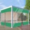 SDLLG Outdoorvorhänge mit Ösen Transparente PVC Gewebeplane Gartenplane durchsichtig Plane Verdickenplane 0.5mm für Terrassen Garten Balkon Draussen 2x3.8m(HxL) Grün mit 1 Reißverschluss