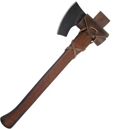 Valhalla Gear Axe Belt Holder, Bourbon Brown Full Grain Leather, Viking Style Tool Holster for Camping, Hunting, Outdoor Activities