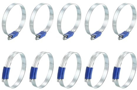 sourcing map Lot de 10 colliers de serrage à vis sans fin, réglables de 58 à 75 mm, colliers de serrage en métal pour fixer les tuyaux de plomberie