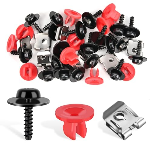 GOOACC Motor-Spritzschutz-Abdeckschrauben, Bolzen, Mutter-Clip, Torx, Flachkopf-Blechschraube für Ford W702413-S450B, W702438-S300, Lincoln Continenta, 10 Sets