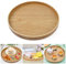 CAREDGO Serviertablett Rund, Tablett Holz 24CM Küchentablett Tee Tablett Holztablett rund Hölzerner Platten Kerzentablett Vintage Holz Kellnertablett rutschfest Bambus Servierplatte für Lebensmittel