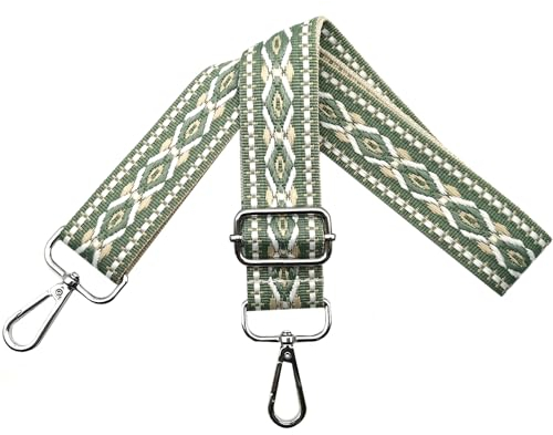 Verstellbarer Schultergurt für Taschen Damen Tragegurt, Taschengurte zum Wechseln, Taschengurt Breit 3.8cm mit Silber Karabiner, Schulterriemen für Schultertasche Handtaschen, Hellgrün, N12