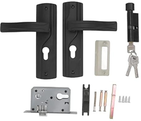 Universal Door Handle Lever Lock Combination Set with Keys - Manganese Steel for Home Interior Doors
