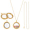UNICRAFTALE Memory Medaillon Anhänger Goldfarben Flach Rund DIY Bild Foto Halskette Herstellungsset Halskette Mit Kristall Doppelseitiger Rahmen Glasbehälter Schwebende Charms Für Medaillons