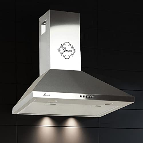 Gurari Cappa aspirante 50 cm GCH 147 IS 5 N cappa da parete in acciaio inox | molto assorbente 1000 m³/h | montaggio a parete cappa aspirante modalità di ricircolo o scarico dell'aria
