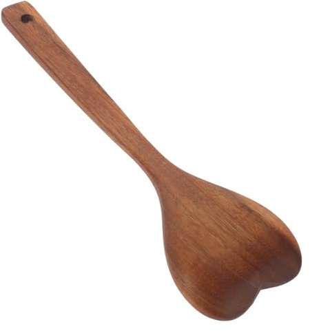 Alipis Holzlöffel Herzförmig Mit Langem Griff Polierter Küchenrührlöffel Aus Leichtem Akazienholz Wiederverwendbarer Salatlöffel Und Suppenlöffel Für Salate Getränke Und Dessert