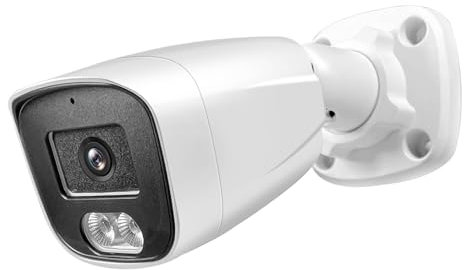 MWRCTV Telecamera di sorveglianza IP 4K 8MP grandangolare da 2,8 mm 3840 x 2160 POE IP di sorveglianza con microfono/audio, doppia luce intelligente AI visione notturna a colori, impermeabile IP67,