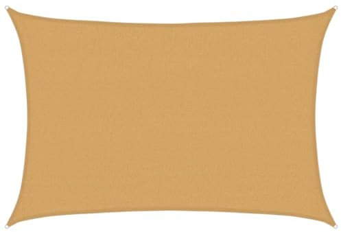 vidaXL Voile d'ombrage 160 g/m² rectangulaire Sable 2,5x4 m PEHD, Voile de Soleil, Voile d’ombrage, Store de Patio, Voile de Pare-Soleil