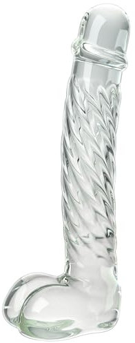 Dildo de Vidrio de 18,5 cm para Mujeres, Roluck Crystal Realista, Dildo Anal para Estimulación del Punto G, Buttplug Anal, Juguete Sexual de Vidrio para Hombres y Mujeres