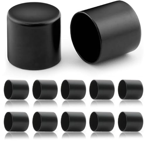 Ganzoo Endkappen aus Metall / 10er Set/für 10mm PPM Seil, Tau, Schmuck, Kordelende bei Hundeleine, Halsband, Kette, Farbe: Schwarz