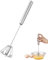 volumoon Batidores de Huevos, 30 cm Batidor Manual Semiautomático de Acero Inoxidable, Batidor de Mano Multifunciónal para Cocinar, Batidor de Tipo Empujón para Espumar, Mezclar, Hornear (Plata)