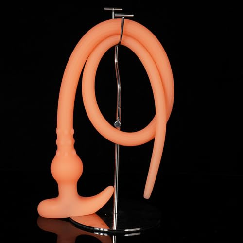 Jixaxe Leuchtend Extra Lang Hohl Analplug Analkette Vaginaldusche Anal Spülung Analtunnel Offener Buttplug Butt Plug SM Anal Plug Dilatator Erotik Sexspielzeug Männer Frauen Paare （Groß+ Spritze