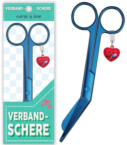 Nurse is Love Verbandsschere Pflege, Verbandschere Krankenschwester Schere aus Edelstahl scharf, abgerundete Spitze | für rettungsschere | Trauma schere mit bunt Designs | krankenschwester