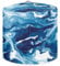 ZIATUBLES Blue Marble Texture Print Pressure Cooker Cover Dust Cover with Top Handle and Storage Pocket for Attachments Decorative Cover for Kitchen Appliances, Washable, 8 Quart