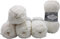 Ilkadim Export Superlana Maxi 5 x 100 Gramm schöne dicke Wolle zum Stricken und häkeln, 500 Gramm Strickwolle 75% Acryl 25% Wolle (weiss 55)