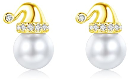 Cangall Silber Weihnachten Ohrringe Damen, 925 Sterling Silber Weihnachts Ohrstecker, Hypoallergen Süße Silber Knorpel Schlafen Silber Elch Weihnachtsbaum Weihnachtsmütze Ohrstecker für Mädchen