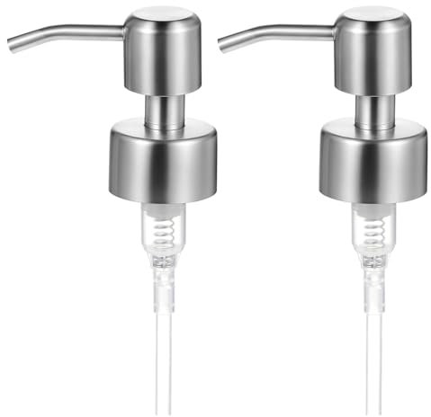 2 Pcs Pump Dispenser - 28/400 (26 mm - 28mm) Pelican Pump Dispenser with Tube, Soap Dispenser Pump Head Replacement Spare, Ideal for oils, alcohol, perfumes, fragrances, Shampoo