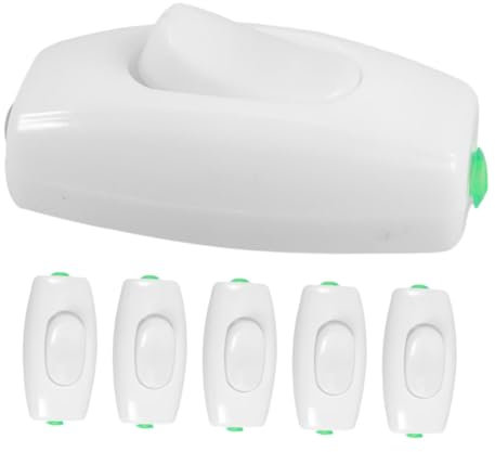 NULYLU 6pièces à Bouton Poussoir Compact Pour Lampes De Chevet De Interrupteurs Monopole Design Moderne Pour Éclairages à Domicile