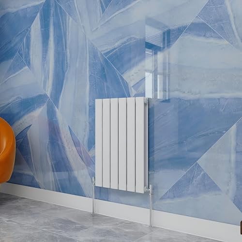 Central Heating Radiator,600x408mm White Horizontal Flat Double Panel Column Energy-efficient for Morden Multi-Scene