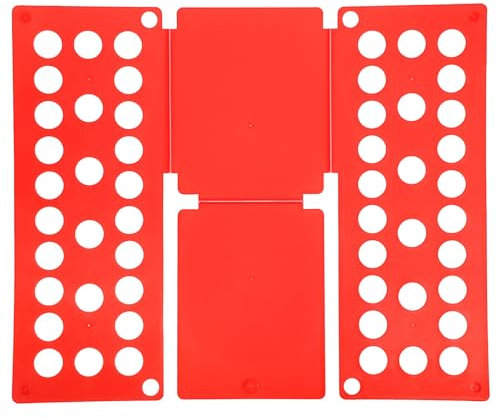 sourcing map Shirt Folder Board, T-Shirt Clothes Folder Small Folding Board Foldable Plastic T-Shirt Organizer for Closet Wardrobe Drawer Easy Clothing Storage (Red, 18.9 x 15.7Inch)