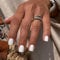 24PCS Short Press on Nails - Square French Tip False Nails Pure White Color - Acrylic Full Cover Fake Fingernail - Natural Artificial Stick on Nails in 12 Sizes for Women and Girls Nail Art Manicure