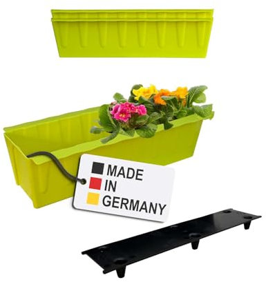 BURI 2 Euro-Paletten Blumenkästen-Einsätze inkl. Bewässerungsmatte | 37,3cm Hellgrün | Pflanzkasten für Europalette Palette | Balkonkasten | Blumentopf | aus stabilen Kunststoff | Made in Germany