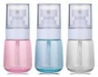 Hnonoxy 3 pcs Water Mister Mini Spray Bottle 30ml, Plastic Empty Makeup Water Bottles Sprayer with Air Press Pump, Facial Hydrating Spray Bottle, for Toiletry Cosmetic Skincare Cleaning -Multicolor