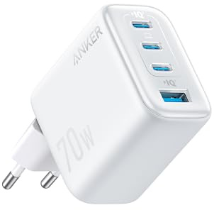 Anker Zolo 70W USB C Ladegerät, 4-Port-Netzteil mit ultraschnellen 70W | Schnell, kompakt & stabil, für iPhone 17/16/15, MacBook Air, iPad, Pixel, ohne Kabel)