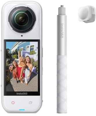 Insta360 X5 Get-Set Bundle White - 8K 360 Camera with Dual 1/1.28 Sensors | Waterproof Action Camera, Replaceable Lenses, Leading Low-Light, 3-Hour Battery, Triple AI Chip, Motorcycling, Skiing