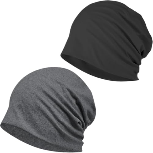 Djfkey Slouch Beanie Dünne leichte Baumwollmütze für Damen und Herren | Weiche ganzjährig nutzbare Kopfbedeckung für Alltag, Wanderungen, unter dem Helm und zum Schlafen