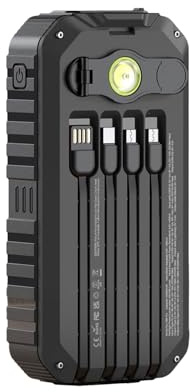Jlobnyiun Batterie Externe Solaire | Batterie Externe Haute Luminosité,Chargeur Solaire à manivelle pour Smartphone, Appareil Photo, Tablette, Camping, randonnée, Trekking, Festival - pour Camping,