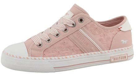 MUSTANG Damen Sneaker Bestickt Baumwolle Schnürung 26M0152003, Größe:41 EU, Farbe:Rosa