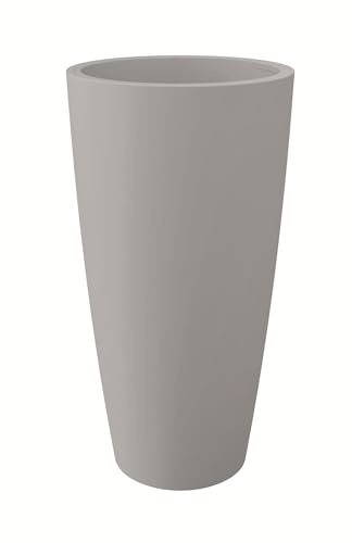 wonido Blumentopf/Pflanztopf, Höhe 85 cm, Ø 38, grau, matt, 18 l Inhalt, mit herausnehmbarem Pflanz-Einsatz, für Innen und Außen, aus hochwertigem Polypropylen