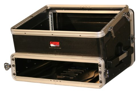 Gator Cases Schrägaufsatz-Konsolenrack | 8U oben, 2U unten | schwarz-silber | (GRC-8x2)