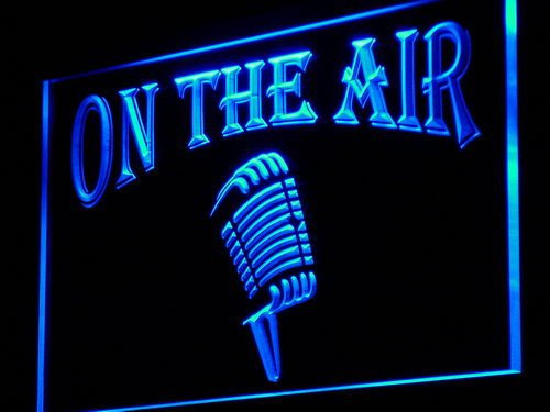 ADVPRO Cartel Luminoso j103-b On The Air Microphone Display New Light Sign