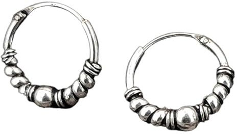 Bali Creolen aus 925 Sterling Silber, 16 mm Durchmesser Cr. 410