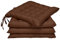 Beautissu 4er Set Stuhlkissen 40x40 mit Bändern – Indoor & Outdoor Sitzkissen Lea mit 5 cm Polsterung - Auflagen für Gartenmöbel & Stühle in Braun