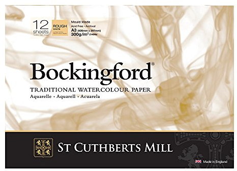 BOCKINGFORD Unbekannt St Cuthberts Mill Bockingford Aquarellpapier T4743000101AF: 300 g/m², Grobkorn, Aquarellblock 29,7 x 42 cm (DIN A3), einseitiggeleimt, 12 Blatt, Weiß