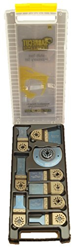 14 x SabreCut BB_PRK14 Mix Blades Case Set Compatible with Bosch Fein (Non-StarLock) Makita Milwaukee Einhell Ergotools Hitachi Parkside Ryobi Worx Workzone Multitool Multi Tool Accessories