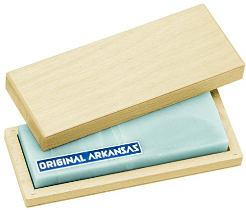 Herbertz Erwachsene Echter Arkansas-Stein, 20 x 5 cm, im Holzkasten Schärfprodukte, Mehrfarbig, One Size