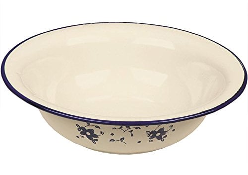 IBILI PALANGANA Sena 32 CMS, Stainless Steel, Blanco/Azul, 32 cm (Paquete de 1)