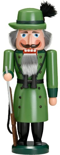 Seiffener Volkskunst | Nussknackerfigur | Förster | Nussknacker Deko Figur aus Holz | Original Erzgebirgische Volkskunst | 11234 | 37 cm