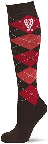 Covalliero Damen Reitstrümpfe Covall.Reitstrümpfe Brescia Terra kariert, Größe 40-42, Terra, 40-42, 324218