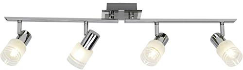 Brilliant G32432/77 Deckenleuchte, Metall/Glas, Stahl/Chrom