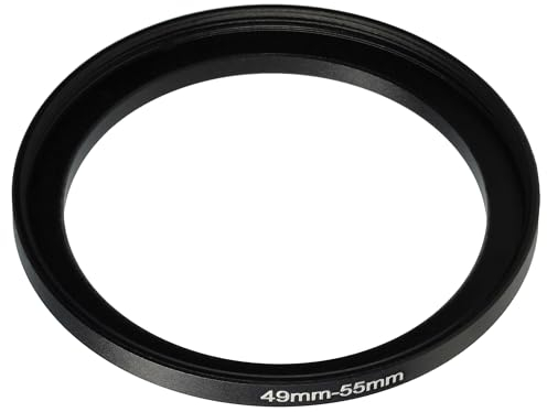 vhbw Step-Up-Ring Adapter von 49 mm auf 55 mm für Kamera Objektiv - Filteradapter, Metall, Schwarz